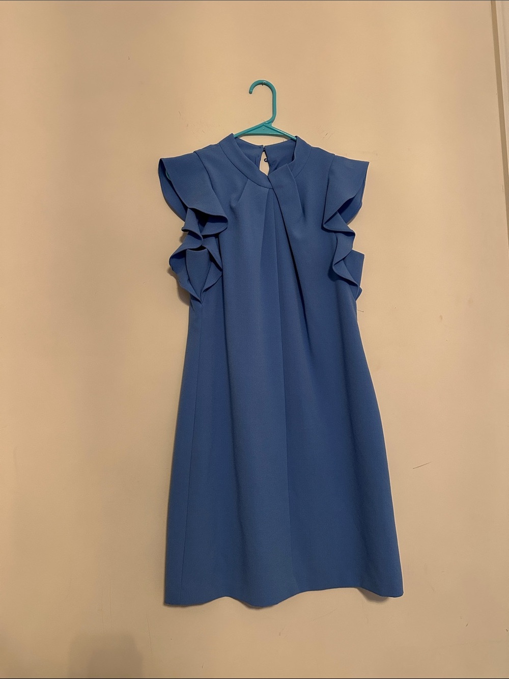 Vince Camuto Blue Ruffle Sleeve A-Line Dress